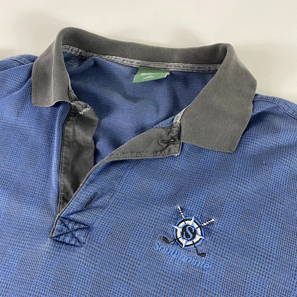 Hugo Boss Polo Shirt Mens Large Blue Performance Italy Southpointe Golf Club